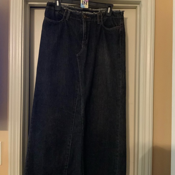 033 Long denim maxi long Express skirt with front and back pockets - Picture 1 of 7